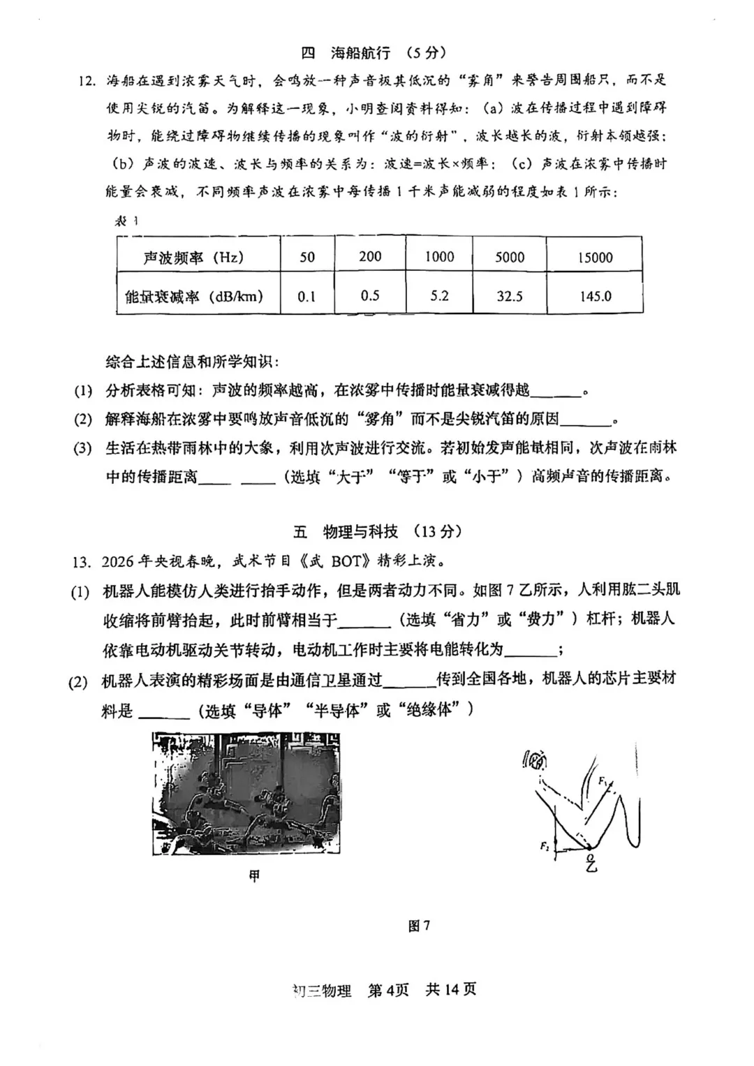 2026松江二模<物理+化学+语文>试卷&答案! 第5张
