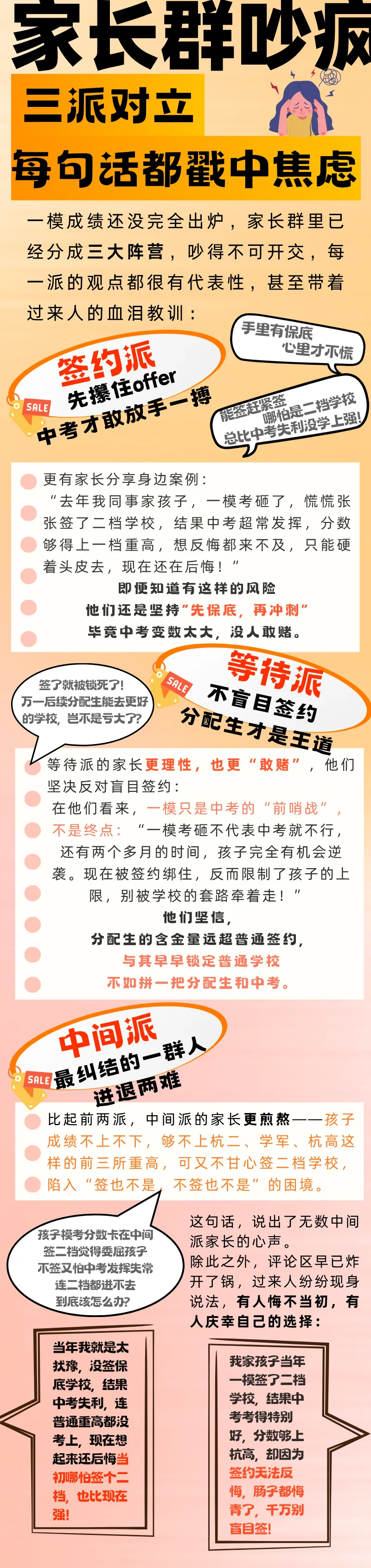 疯传!杭州中考一模首考炸锅!余杭临平家长吵翻,考砸真的不能签好学校? 第11张