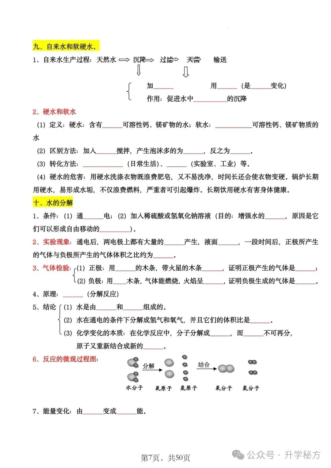 中考化学43大考点汇总(填空版+背诵版),掌握这些知识点,化学高分很轻松! 第8张