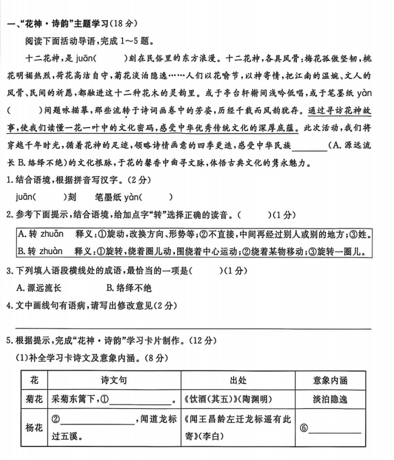 临平区一模语文试卷分析,满满都是干货 第1张