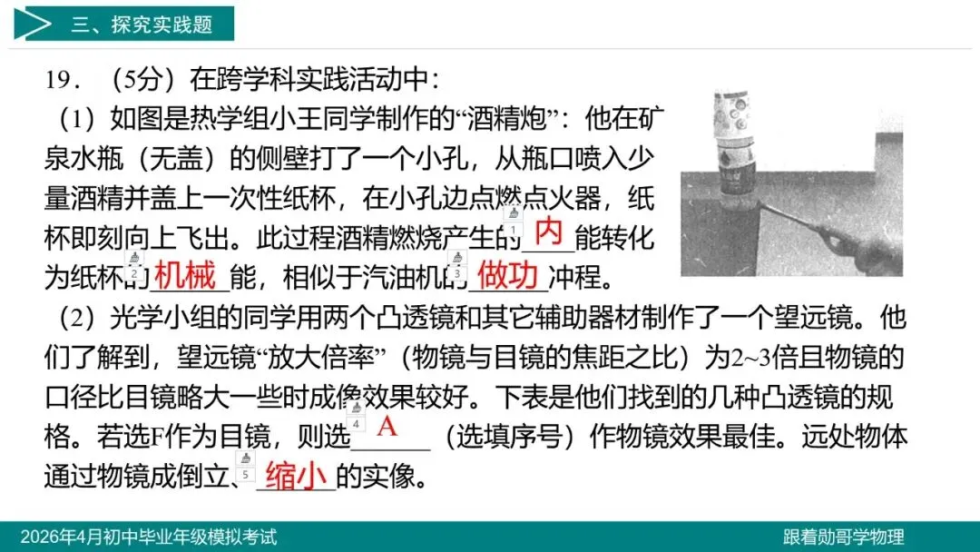 2026年4月初中毕业年级模拟考试物理试题 第21张