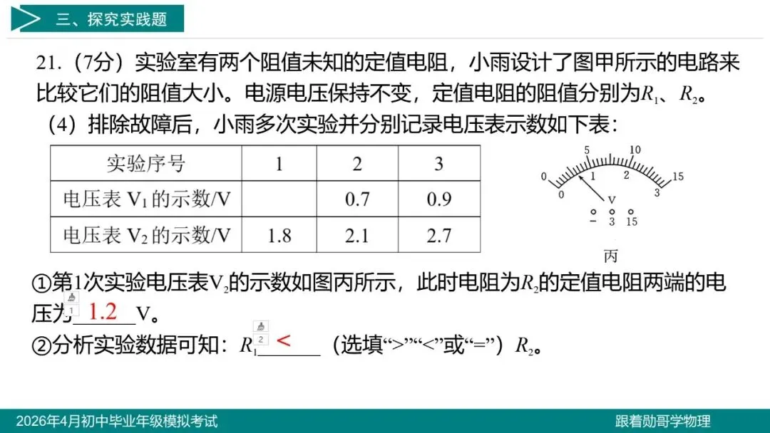 2026年4月初中毕业年级模拟考试物理试题 第25张