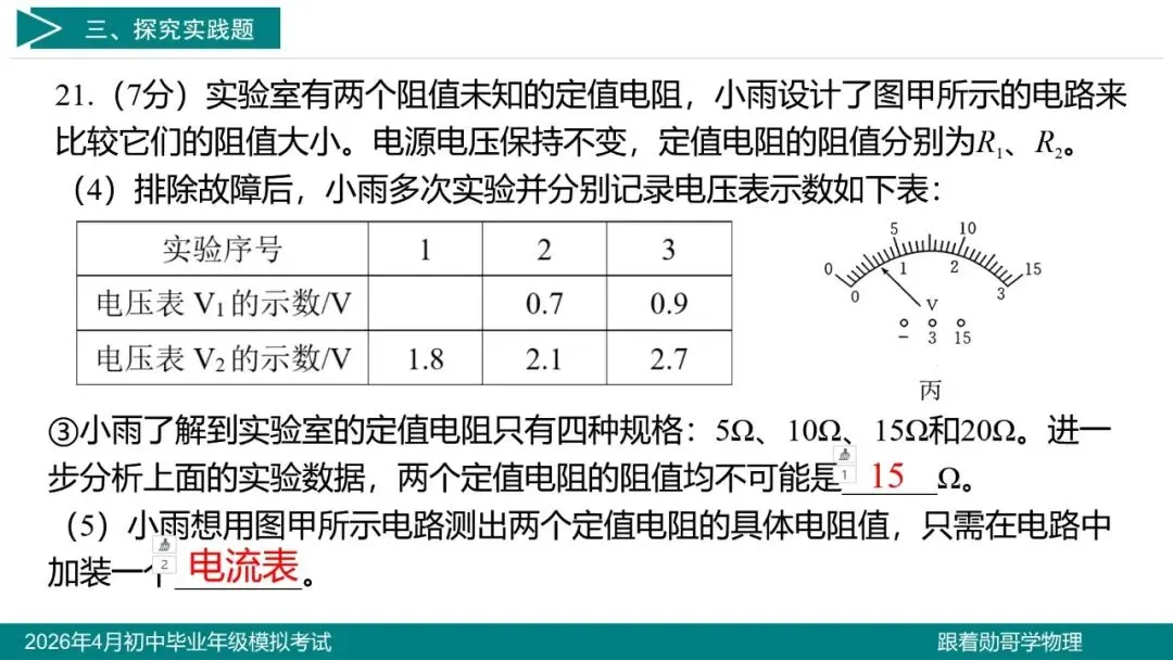 2026年4月初中毕业年级模拟考试物理试题 第26张