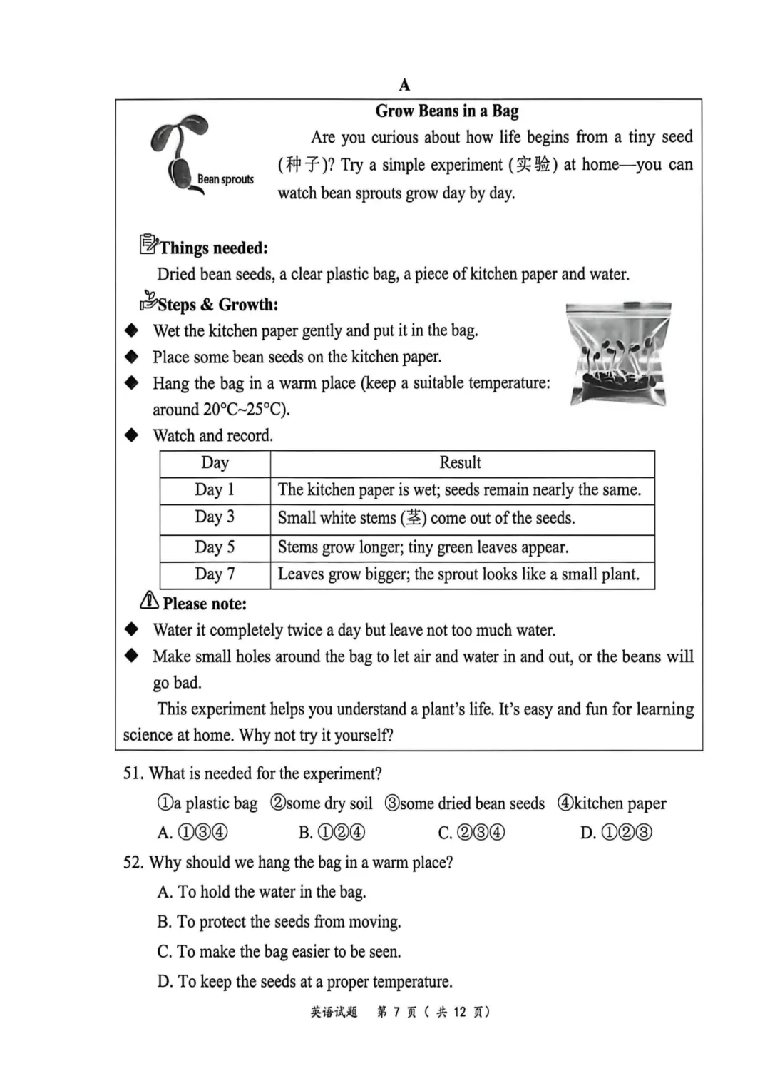 2026年惠州和韶关两市联考模拟英语试卷(含答案) 第8张