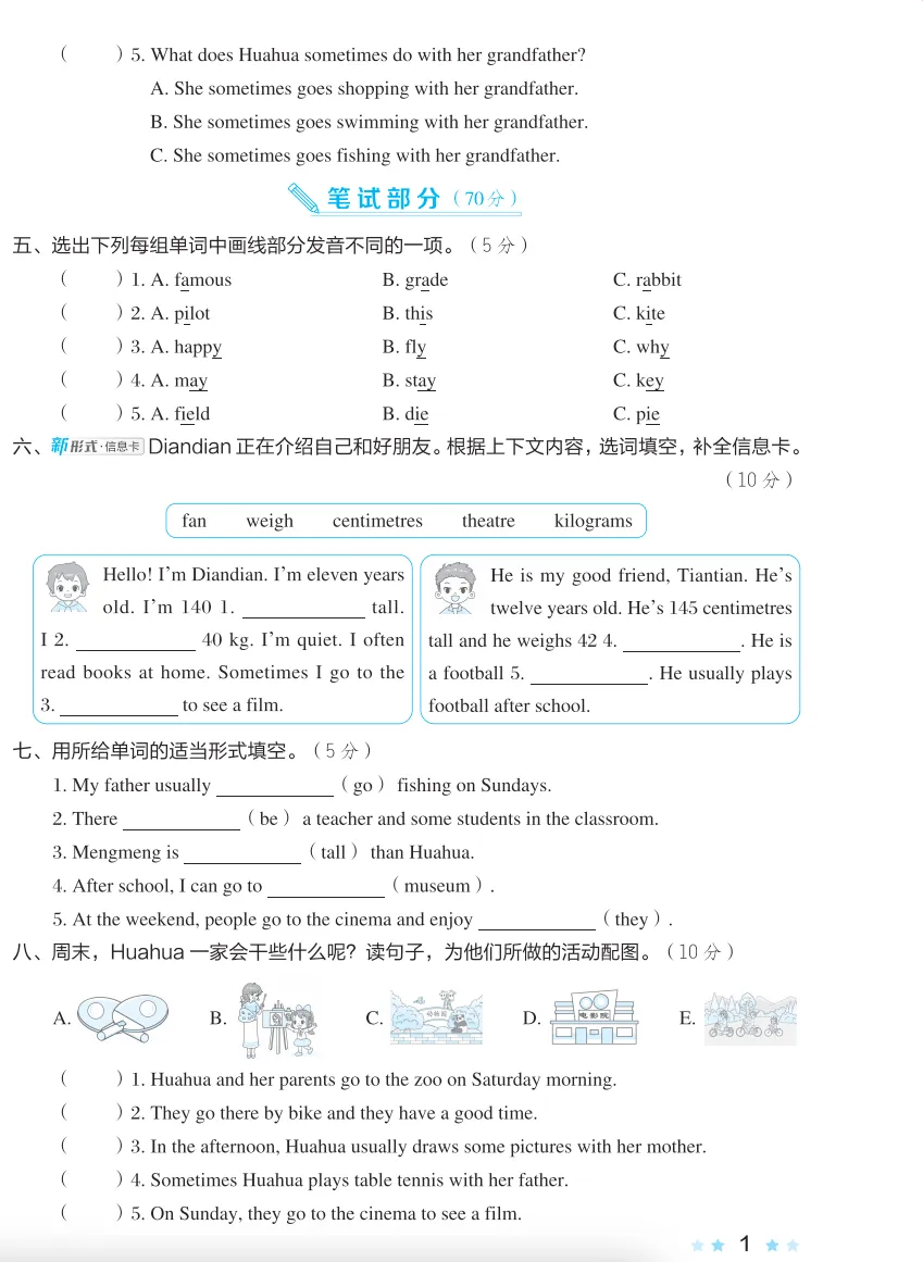 六年级下册英语单元试卷+专项练习+期中期末试卷(沪教牛津版) 第3张