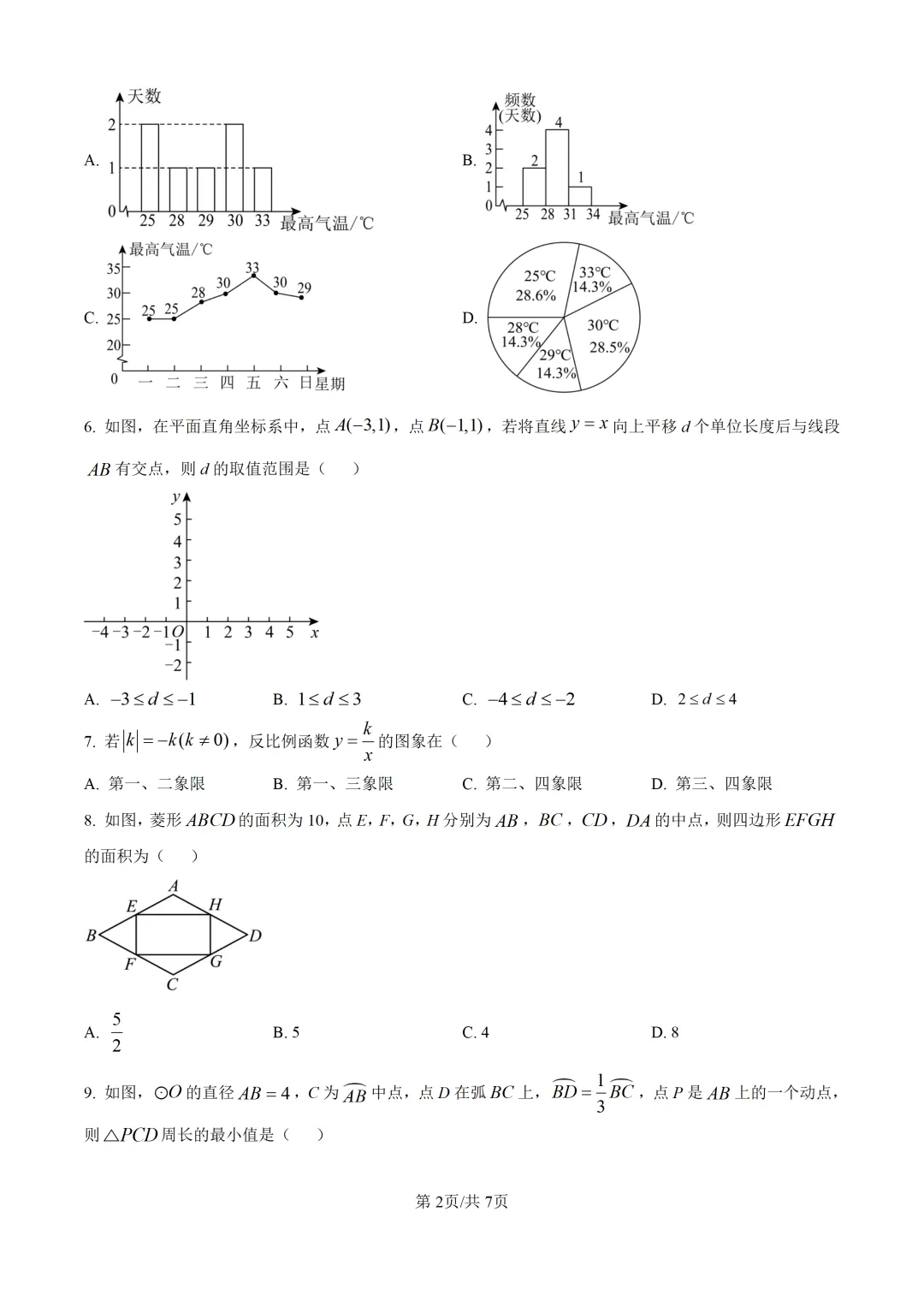 2025年广东省广州市中考数学真题及详细解析 第2张