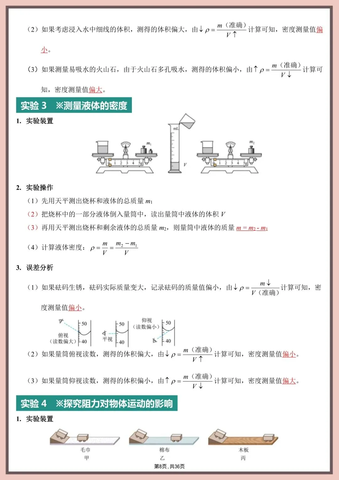 中考物理实验|直接背!4大模块+高频考点+易错坑点 第8张