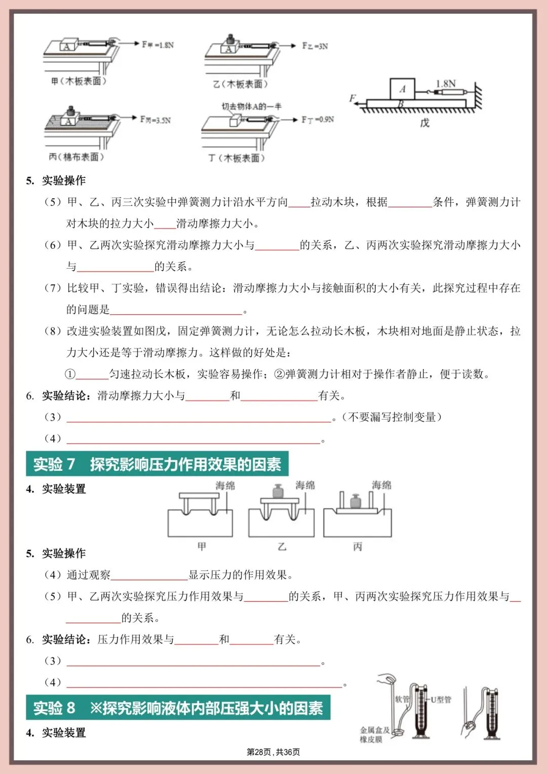 中考物理实验|直接背!4大模块+高频考点+易错坑点 第28张