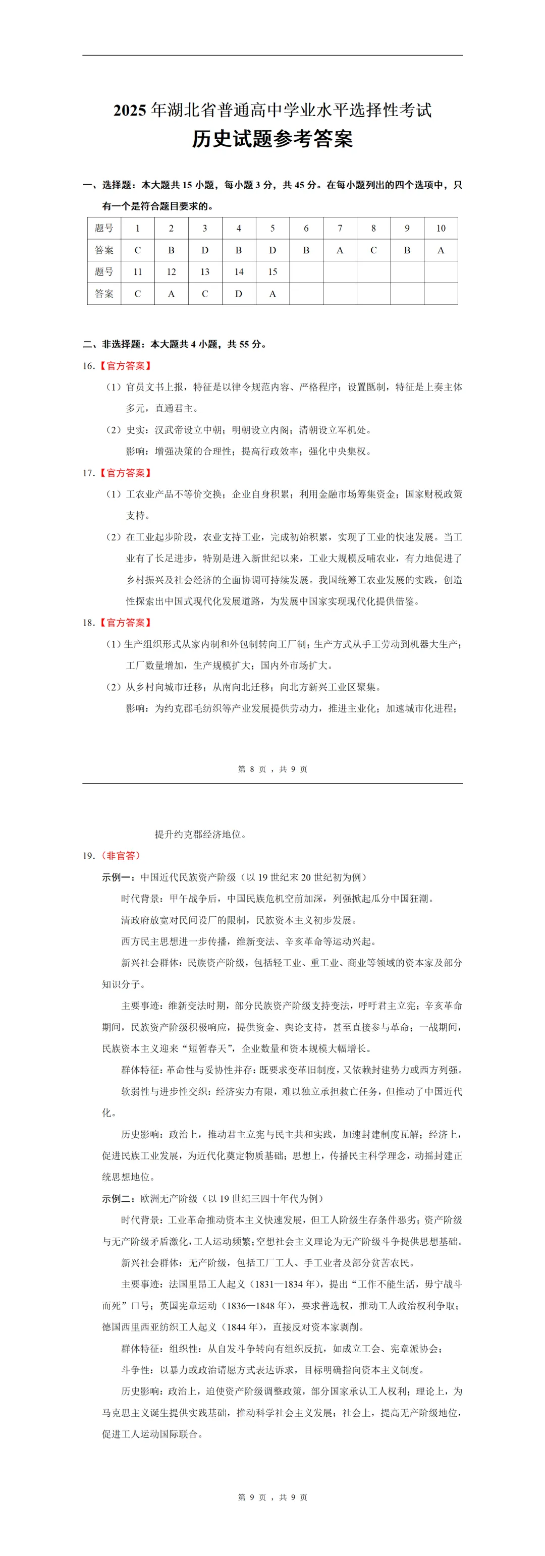 高考真题| 2025年高考湖北卷历史试题(免费下载) 第6张