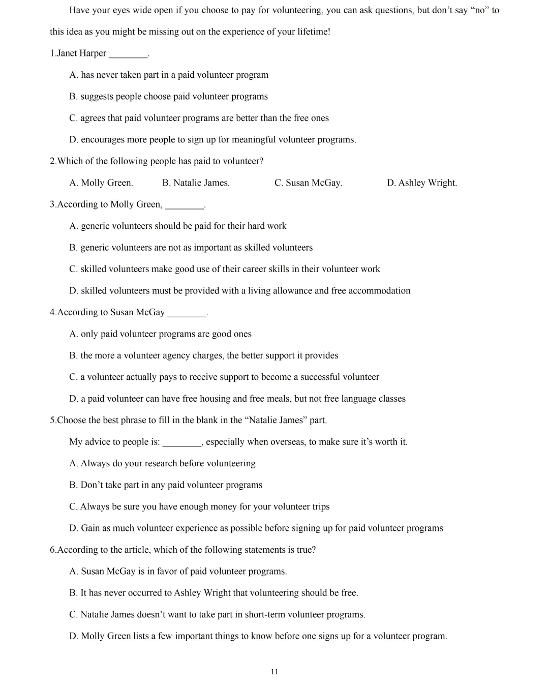 【中考英语】2026 年上海市中考英语押题模拟卷 02含听说 第11张