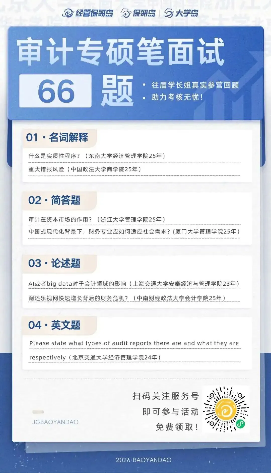 学科真题 | 审计笔面试66题 第4张