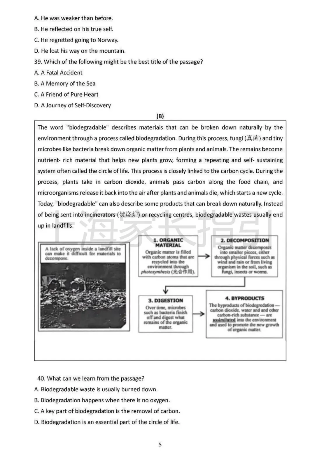 2026普陀、嘉定、杨浦高三二模英语试卷 第16张