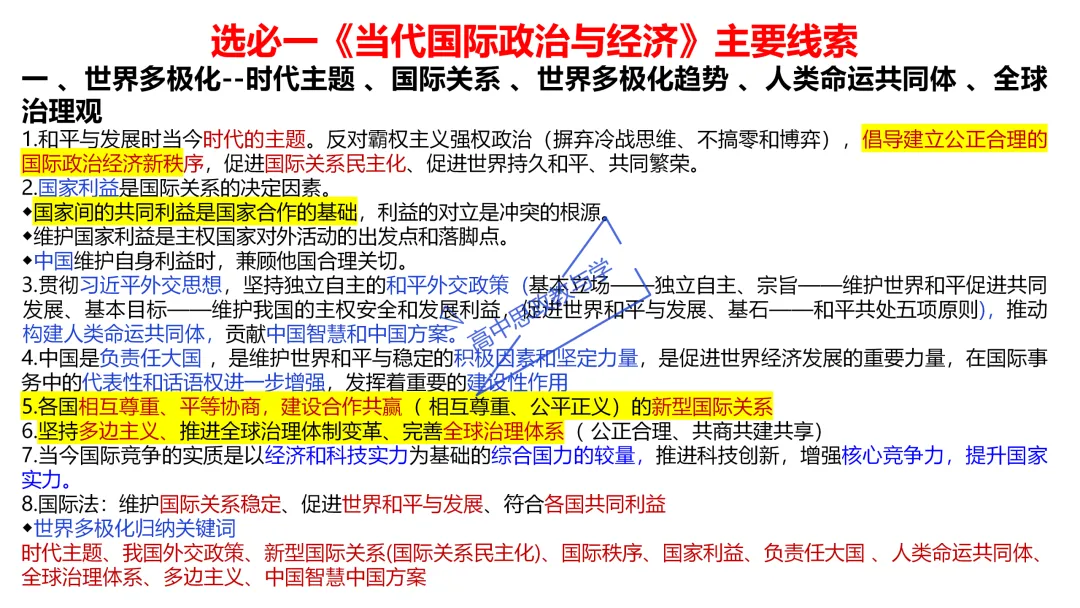 高考政治主观题答题模板与经典高考真题解析可视化--选必一《当代国际政治与经济》部分 第21张