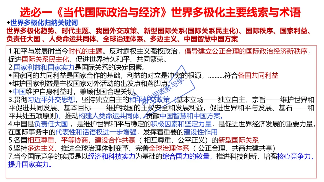 高考政治主观题答题模板与经典高考真题解析可视化--选必一《当代国际政治与经济》部分 第49张