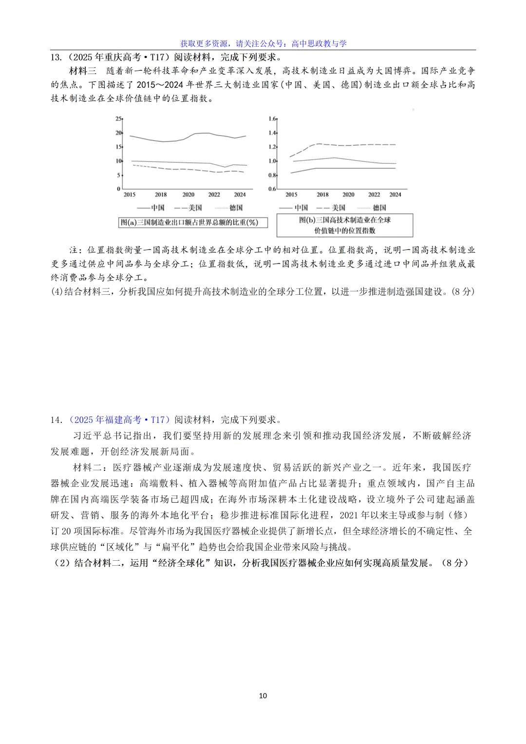 高考政治主观题答题模板与经典高考真题解析可视化--选必一《当代国际政治与经济》部分 第94张