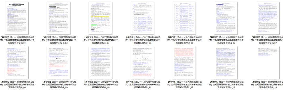 高考政治主观题答题模板与经典高考真题解析可视化--选必一《当代国际政治与经济》部分 第98张