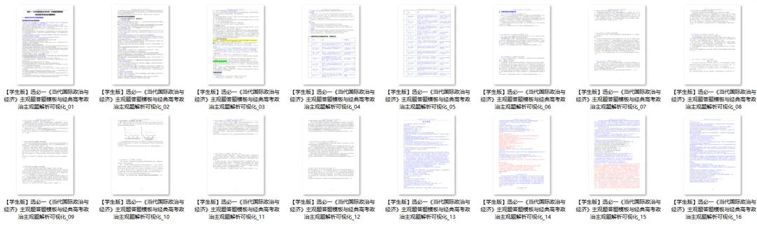 高考政治主观题答题模板与经典高考真题解析可视化--选必一《当代国际政治与经济》部分 第99张