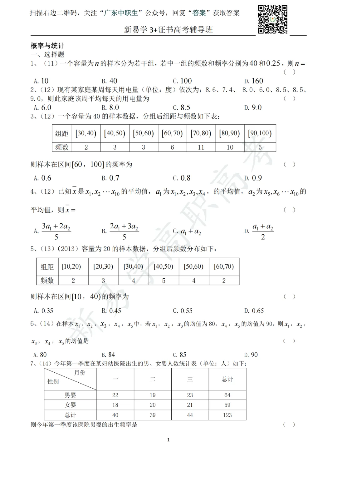 数学课堂|近20年数学概率与统计真题合集 第1张