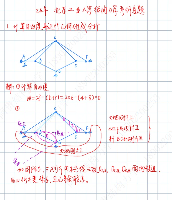北京工业大学2026年结构力学考研真题及答案 第2张