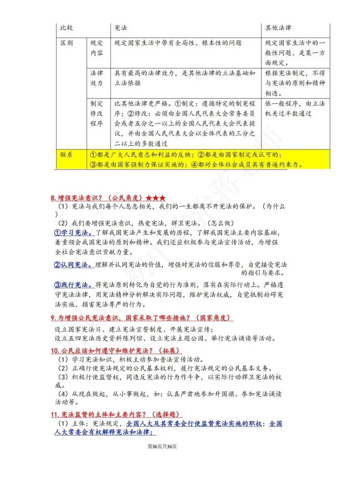 划重点!26中考道法二轮专题核心知识点必背 第5张