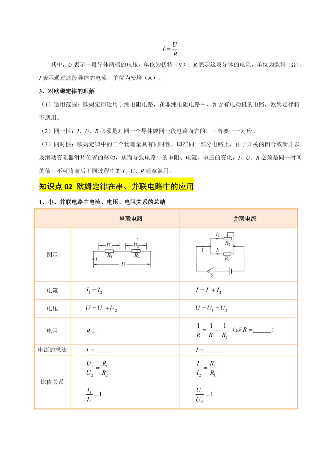 中考专项物理 《专题15 欧姆定律》知识梳理+易错专项 第12张