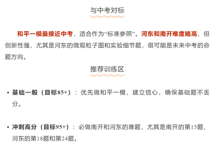 【中考一模】天津中考各区一模大PK!学科难度对比,对标中考做题谁更可靠? 第11张