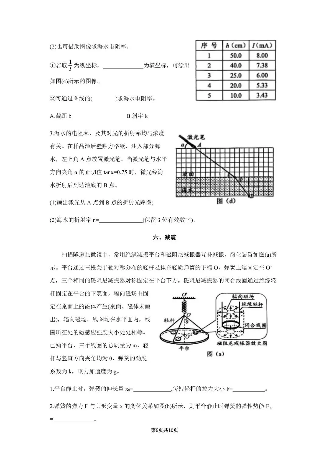 2026届上海市虹口区高三二模物理试卷(含答案) 第6张