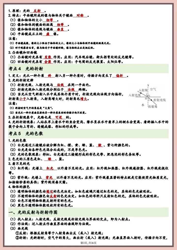 【中考物理】2026年中考物理复习知识点总结,完整电子版可打印! 第11张