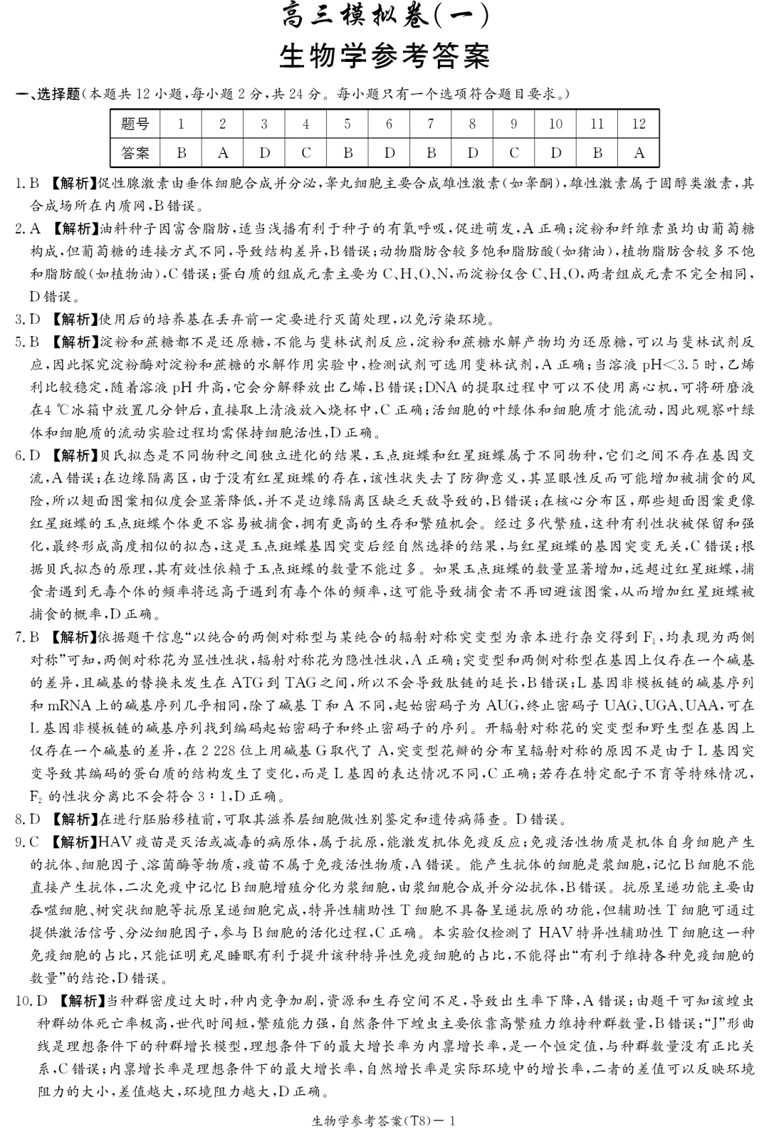 2026届湖南师大附中高三4月模拟考试生物学试题及答案解析 第11张