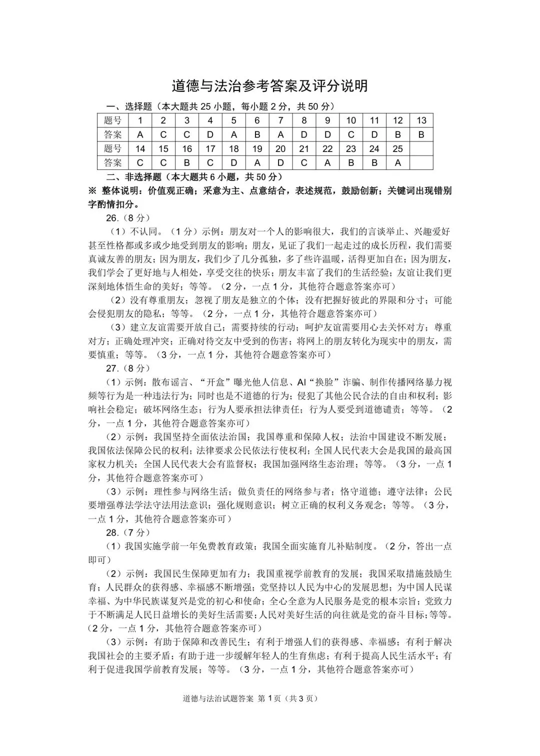 2026年齐齐哈尔市中考一模七科试卷及参考答案 第72张