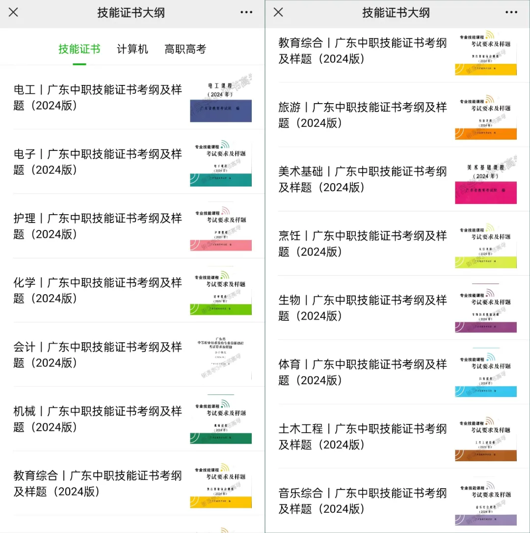 中职技能证书14门课程考纲&例题&历年真题 第5张