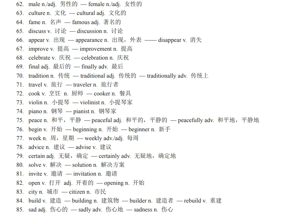 中考英语必背词性变化汇总,考前必须掌握! 第10张