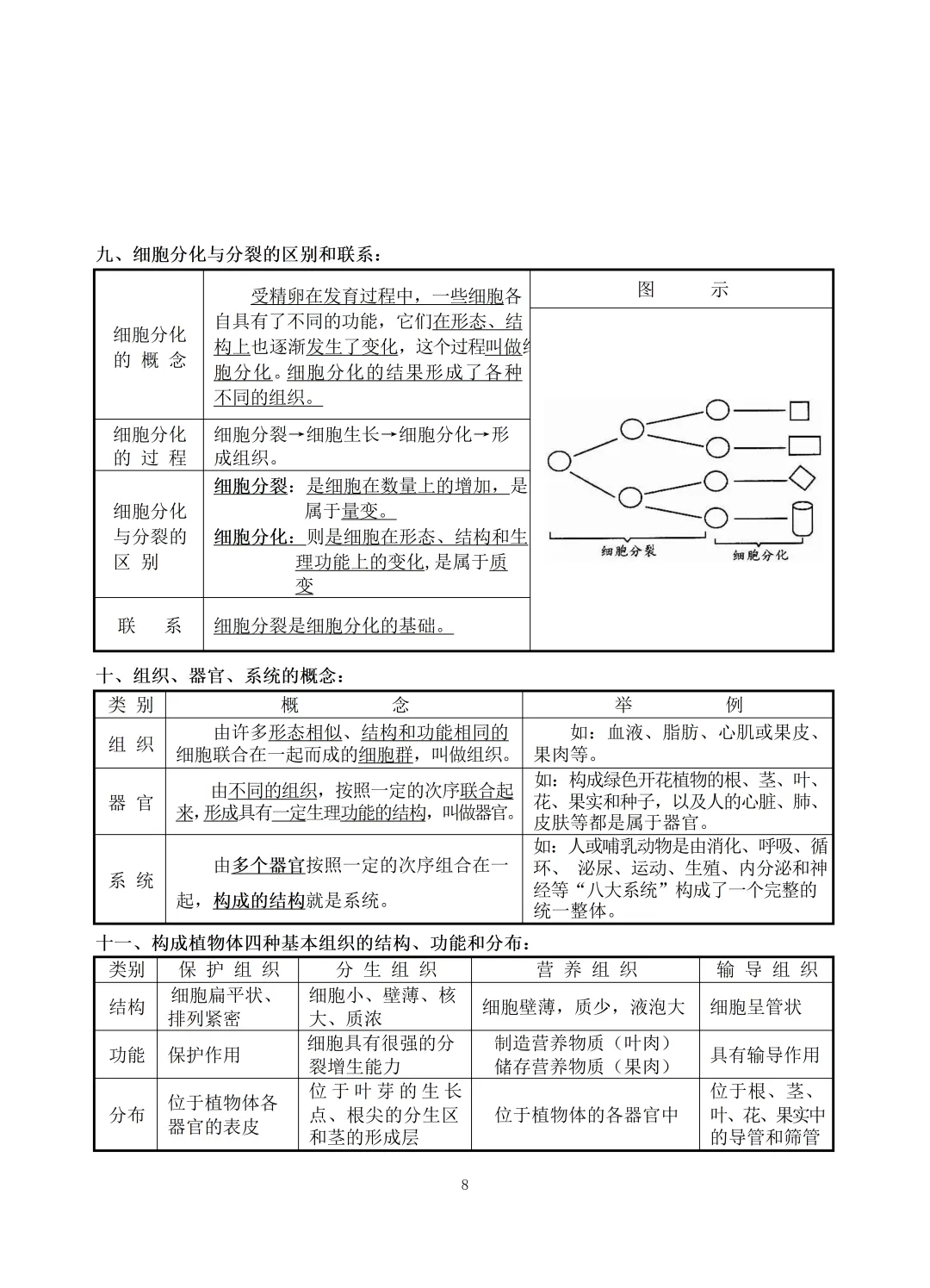 中考生物知识点总结(69页)-中考必备 第8张