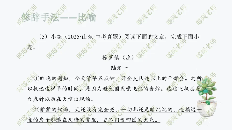 中考复习——记叙文题型与技巧-赏析类(修辞手法) 课件 202页 第12张