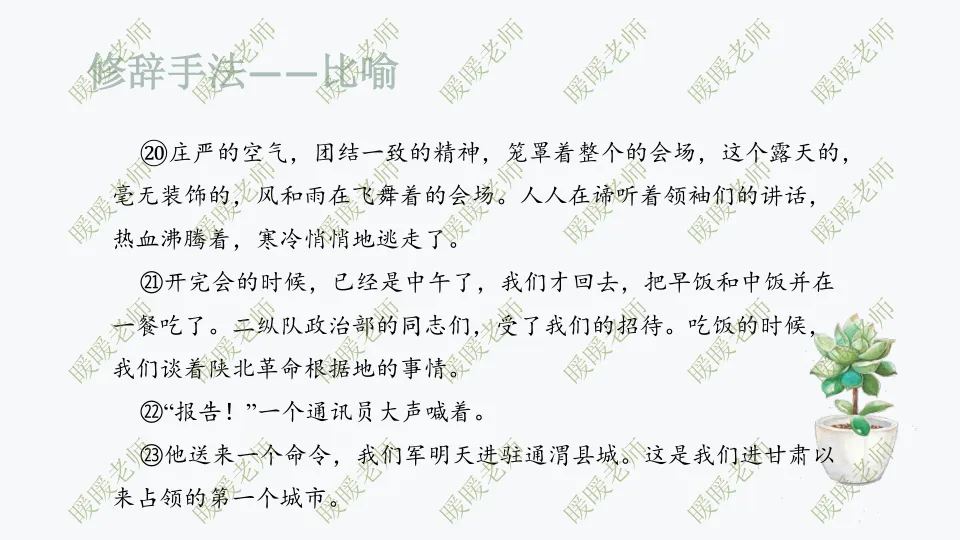 中考复习——记叙文题型与技巧-赏析类(修辞手法) 课件 202页 第18张