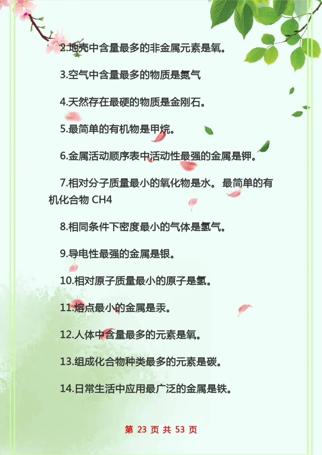 中考化学复习 | 初中化学知识点总结归纳 第23张