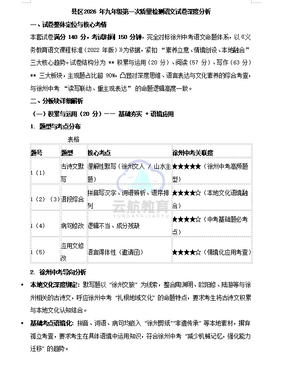 含金量拉满!铜山区中考一模原题及解析整理 第7张