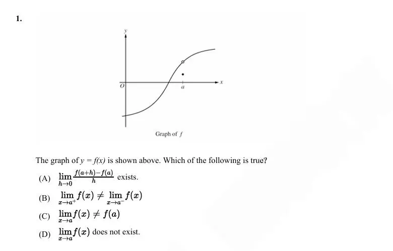 AP微积分BC第一章关键考点与典型真题解析 第5张