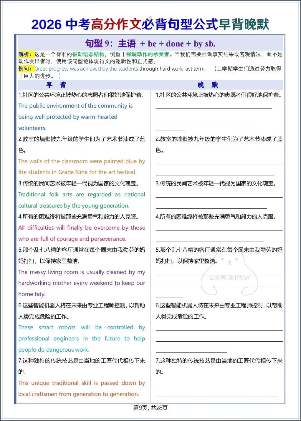 备战中考|2026春新中考《英语》高分作文必背句型公式早背晚默,电子版可打印! 第10张