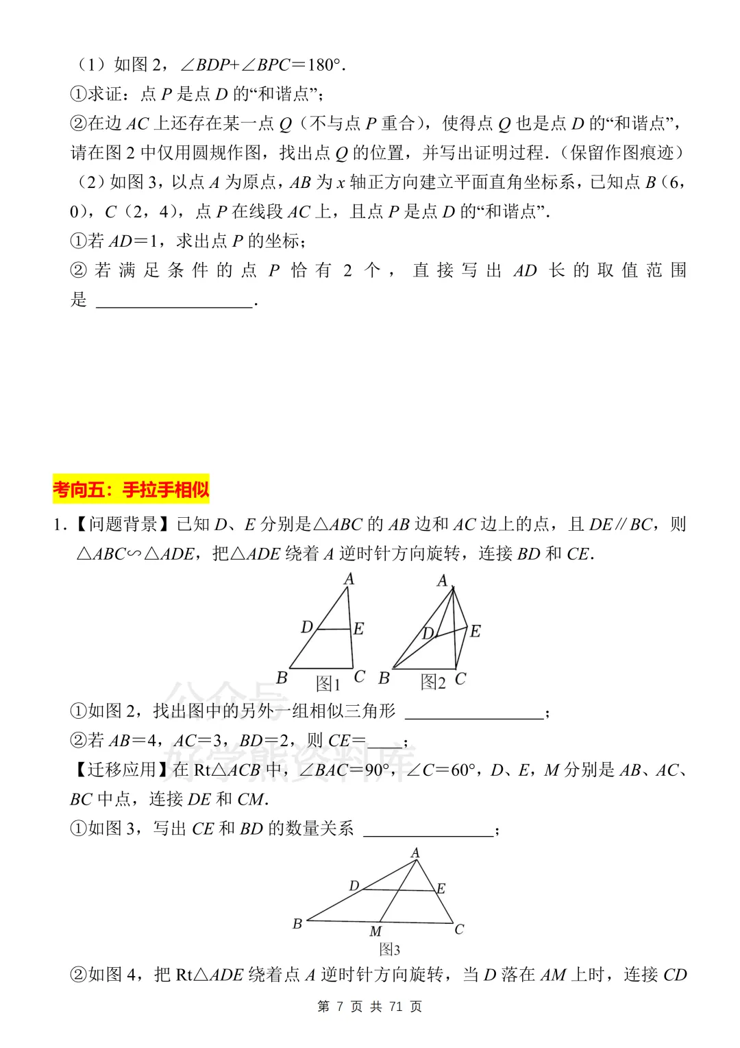 【中考复习】2026中考数学相似三角形必刷压轴题 第8张