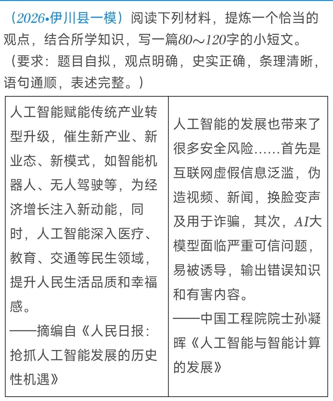 中考历史模拟题小短文训练(29) 第1张