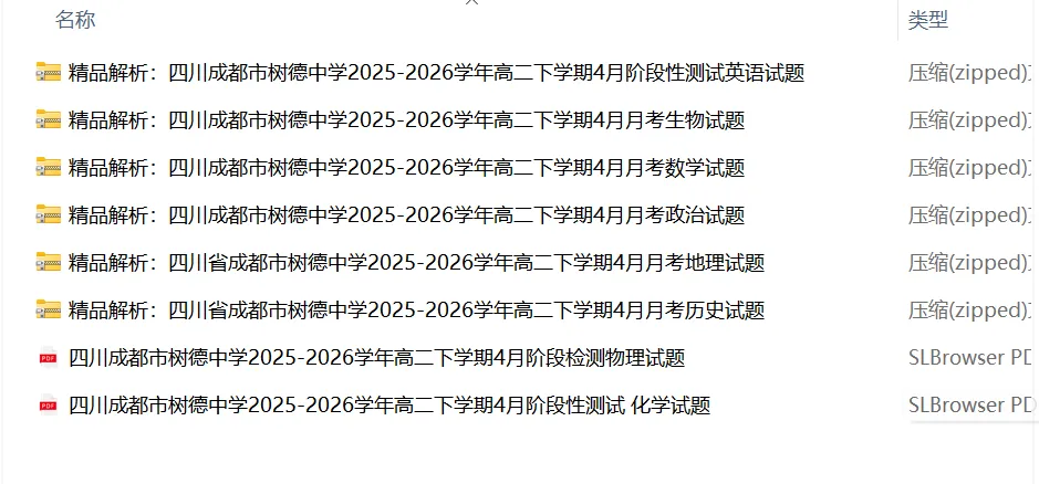 树德高二4月月考试卷+解析 第1张