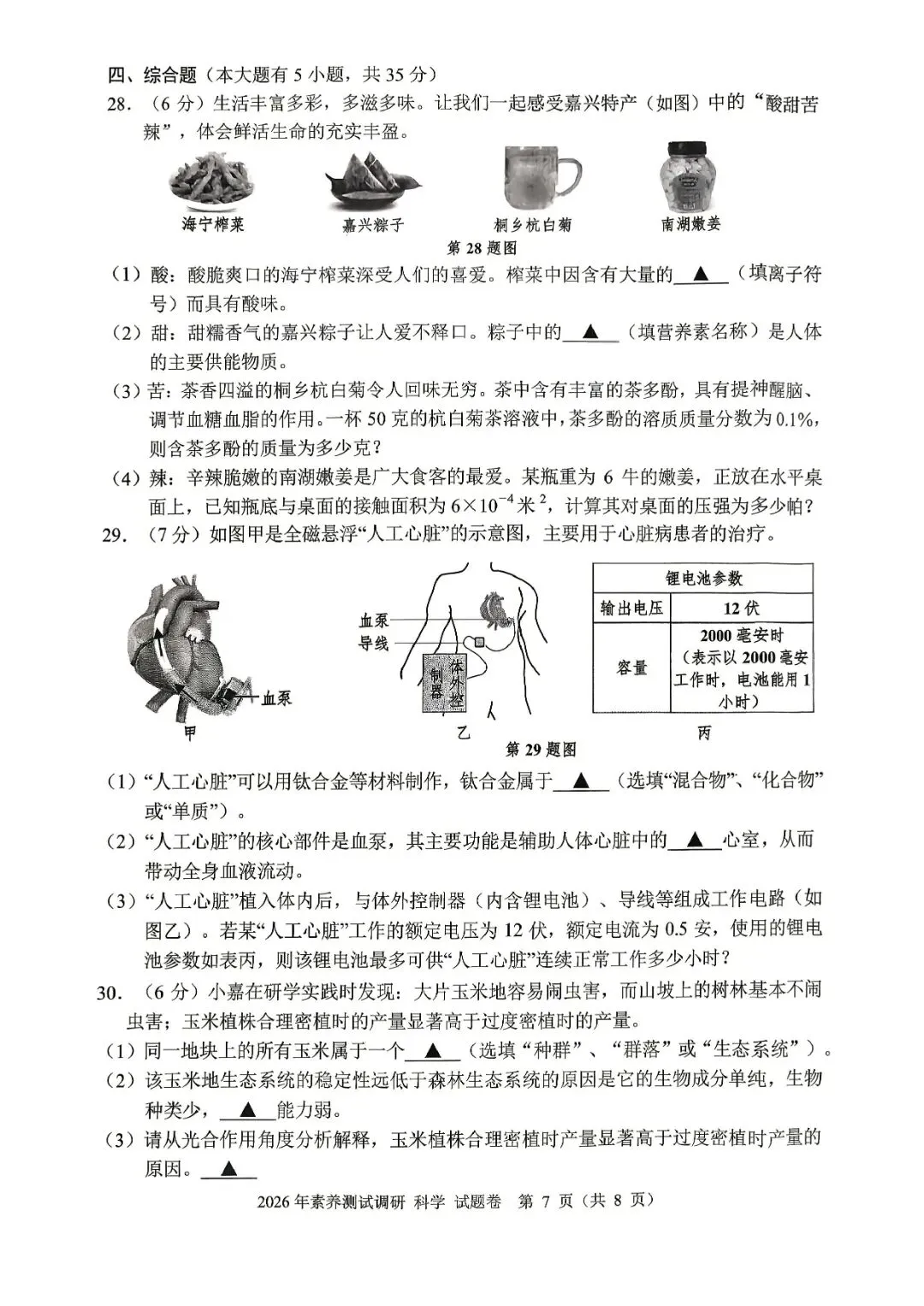 中考一模 | 2026年4月 嘉兴中考一模试题(市统测) 第13张