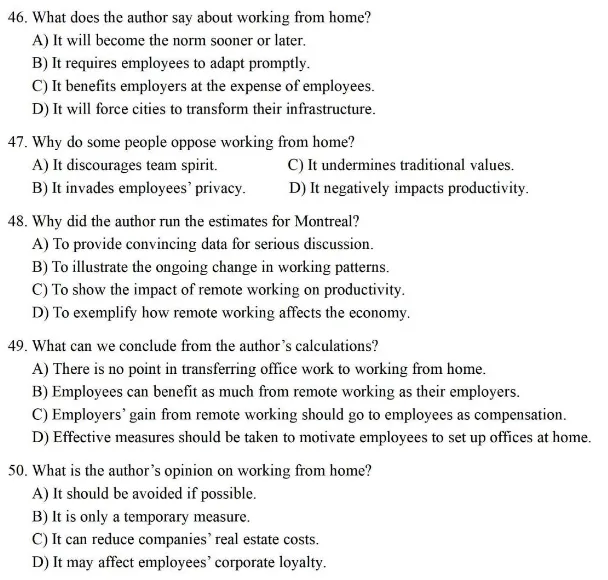 每日英语一讲,助力四六级——四级真题 第12张