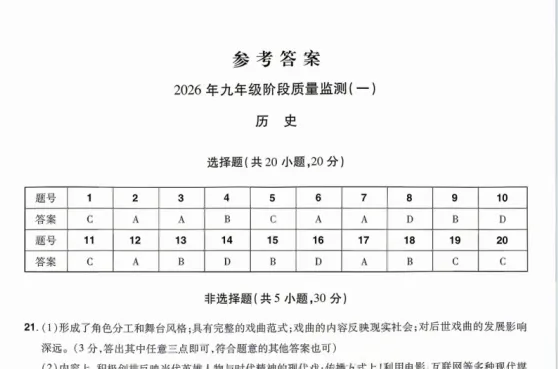 出炉!26年河南中原名校大联考中考一模(7科全)试卷及答案,点击下载 第23张