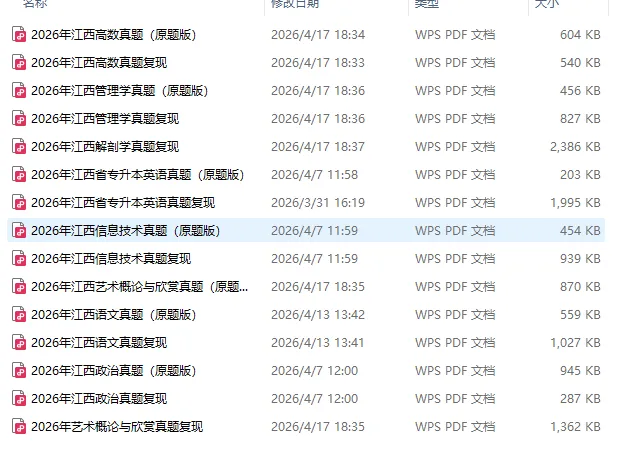 免费领!2026年江西专升本真题分享! 第2张