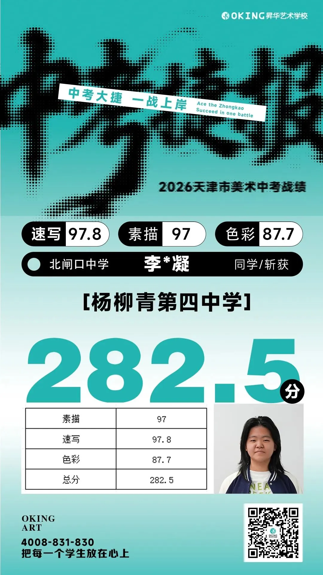 实力霸榜!113人参加美术中考,270分以上41人!85%人突破240分!昇华学子再创辉煌! 第9张