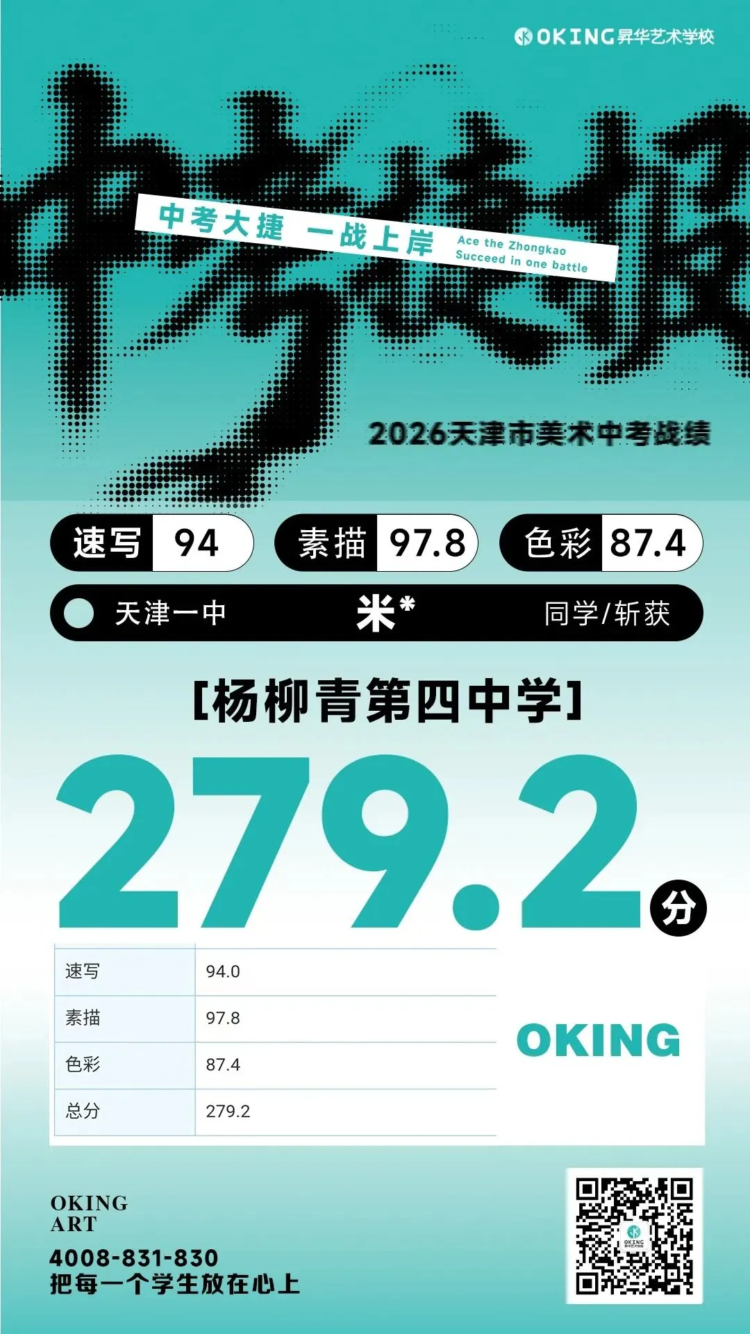 实力霸榜!113人参加美术中考,270分以上41人!85%人突破240分!昇华学子再创辉煌! 第20张