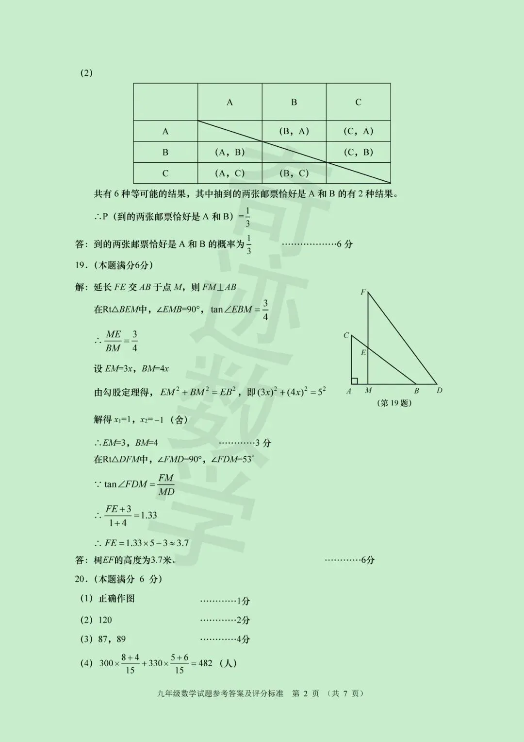 2026李沧区一模数学试卷及参考答案 第11张