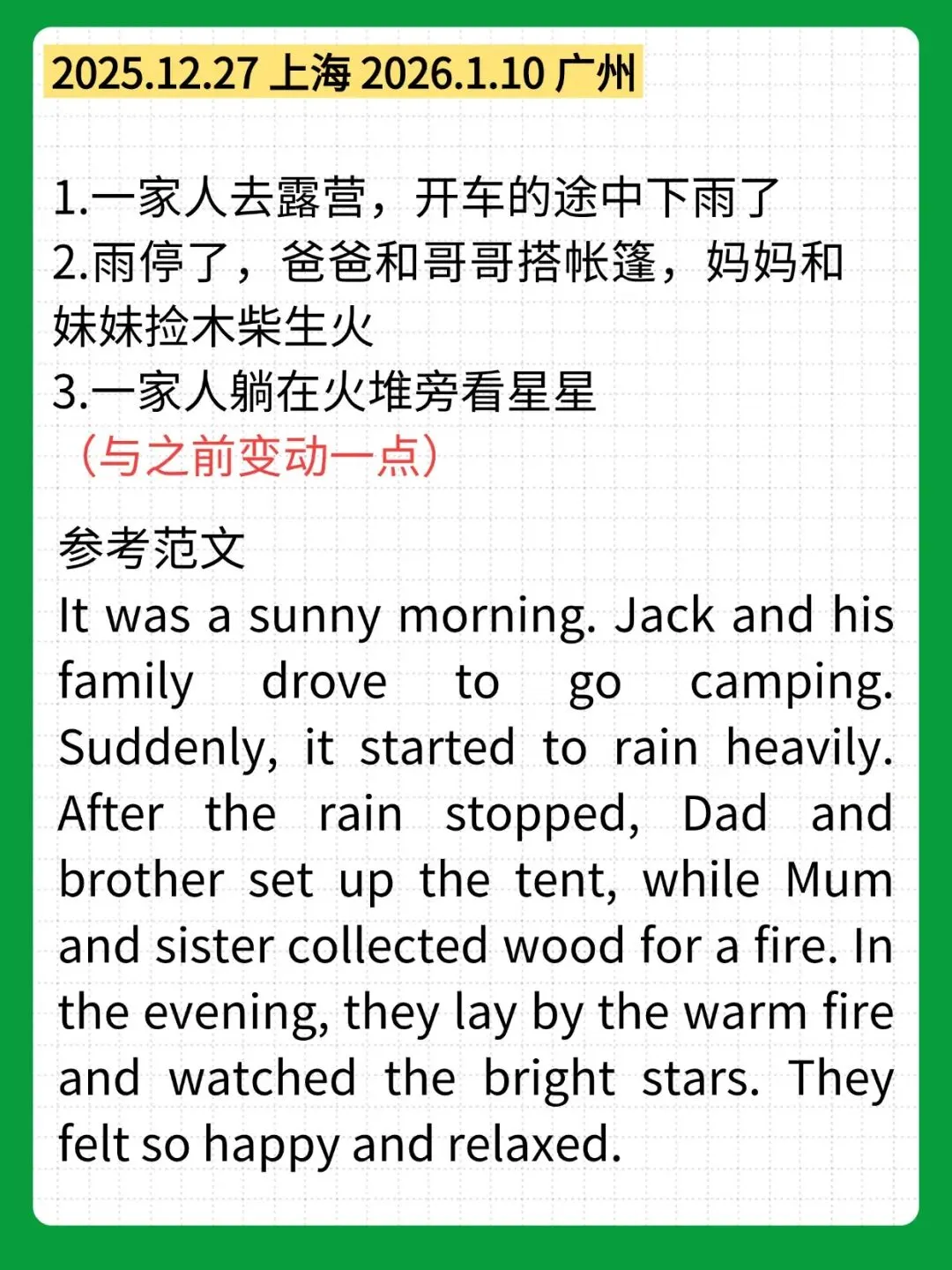 真题合集 | 2026年1-3月最新剑桥KET考试口语写作话题汇总,建议收藏 第15张